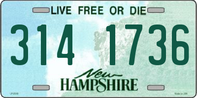 NH license plate 3141736