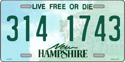 NH license plate 3141743