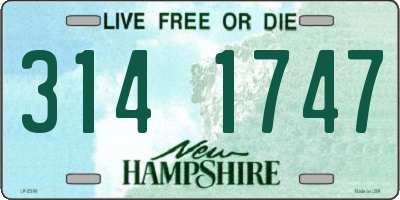 NH license plate 3141747