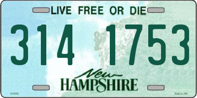 NH license plate 3141753