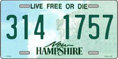 NH license plate 3141757