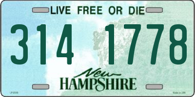 NH license plate 3141778