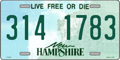 NH license plate 3141783
