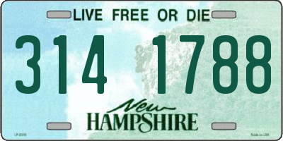 NH license plate 3141788