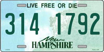 NH license plate 3141792