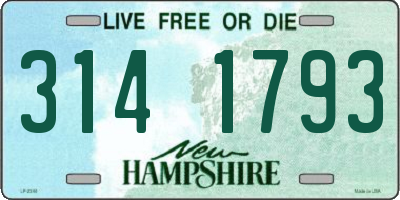 NH license plate 3141793