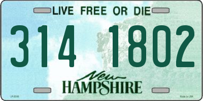 NH license plate 3141802