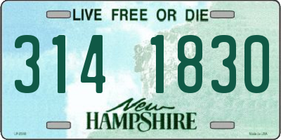 NH license plate 3141830