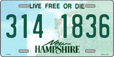 NH license plate 3141836