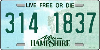 NH license plate 3141837