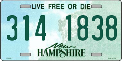 NH license plate 3141838