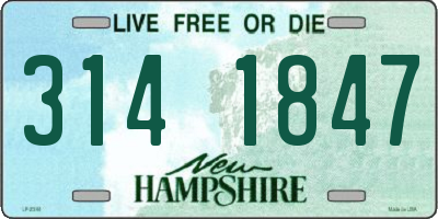 NH license plate 3141847