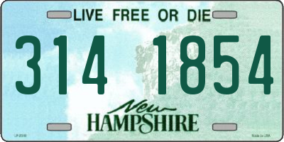 NH license plate 3141854
