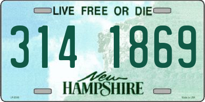 NH license plate 3141869