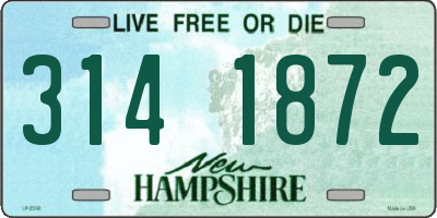 NH license plate 3141872
