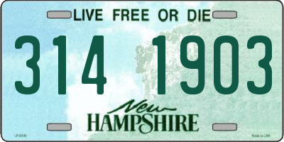 NH license plate 3141903