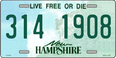 NH license plate 3141908