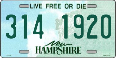 NH license plate 3141920