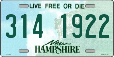 NH license plate 3141922