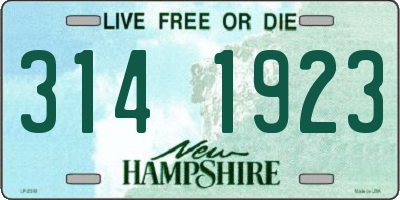 NH license plate 3141923