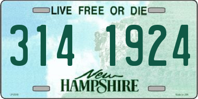 NH license plate 3141924