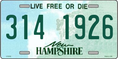 NH license plate 3141926