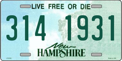 NH license plate 3141931