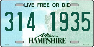 NH license plate 3141935