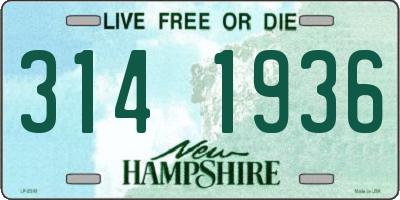 NH license plate 3141936