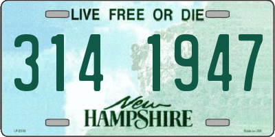 NH license plate 3141947