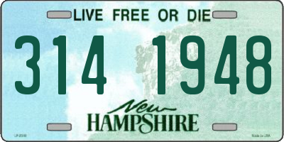 NH license plate 3141948