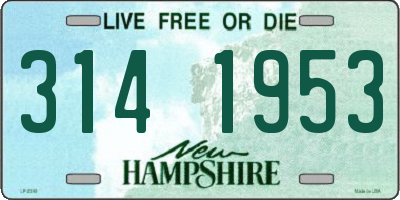 NH license plate 3141953