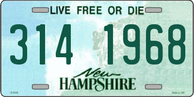 NH license plate 3141968