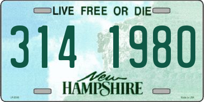 NH license plate 3141980