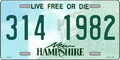NH license plate 3141982