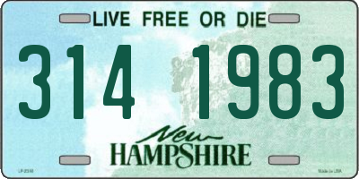 NH license plate 3141983