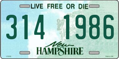 NH license plate 3141986
