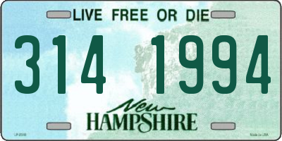 NH license plate 3141994