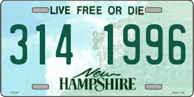 NH license plate 3141996