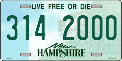 NH license plate 3142000