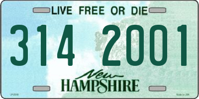 NH license plate 3142001