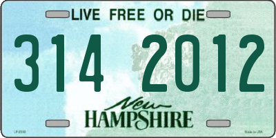 NH license plate 3142012
