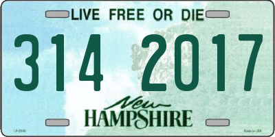 NH license plate 3142017