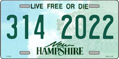 NH license plate 3142022