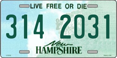 NH license plate 3142031