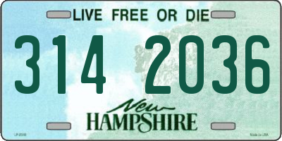 NH license plate 3142036