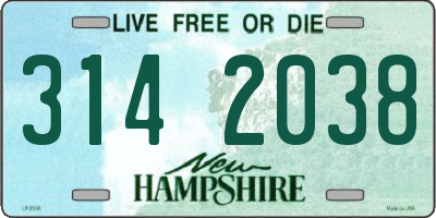 NH license plate 3142038