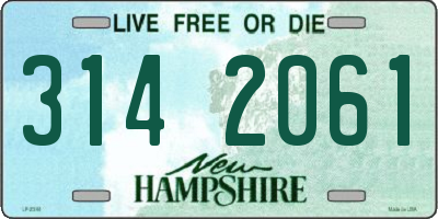 NH license plate 3142061