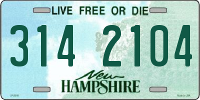 NH license plate 3142104
