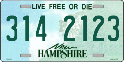 NH license plate 3142123